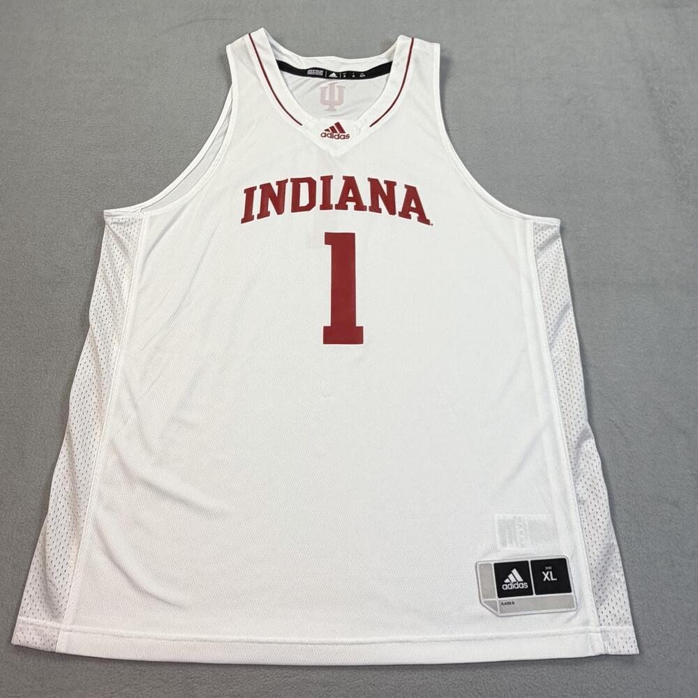 Indiana Hoosiers Jersey Mens XL White NCAA Basketball Adidas #1 IU